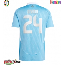 Camiseta Bélgica Amadou Onana #24 Visitante Equipación Eurocopa 2024 manga corta